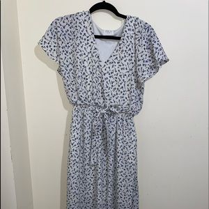 Blue & White Floral Dress